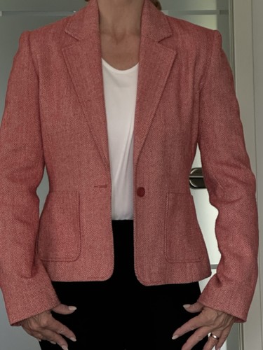 Blazer von Vero Moda rot/offwhite Gr. 38 Fischgrätmuster