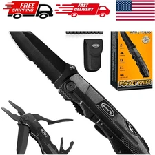 Compact & Portable 15-in-1 Multitool Knife for Hiking, Camping & Emergency Use
