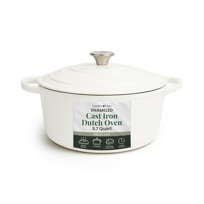 Larder & Vine Enameled Cast Iron Dutch Oven | 5.7qt Dutch Oven Pot with Lid |...