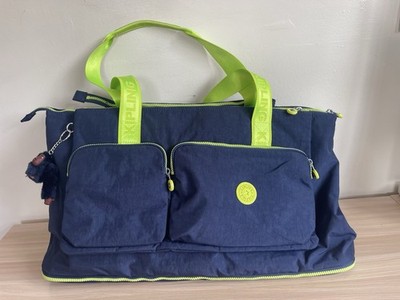 Kipling Maxie Weekend Large Weekend Bag UVP120  Navy Blue Contrast Neon Green