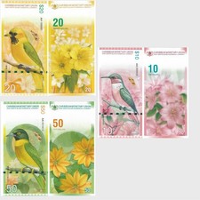 3PC Eastern Caribbean $10/20/50 Polymer Note throated Carib Hummingbird Banknote