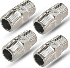 3/8" NPT Male Hex Nipple Pipe Fittings, 304 male to male, 304ss 