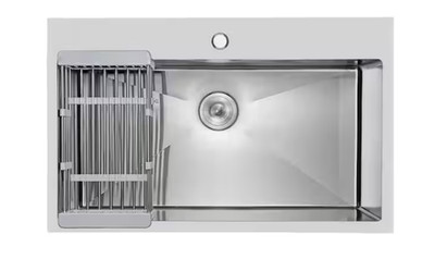 AKDY Handmade Drop-in Stainless Steel 30 in. x 18 in. Single Bowl Kitchen Sink