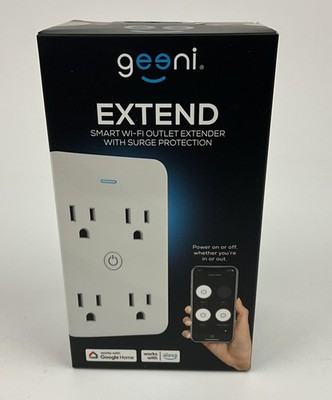 New Geeni Extend Smart Wi-Fi Outlet Extender With Surge Protection Voice Control