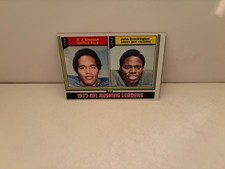 O.J. SIMPSON / JOHN BROCKINGTON 1974 Rushing Leaders Card #328 HOF Marked Low