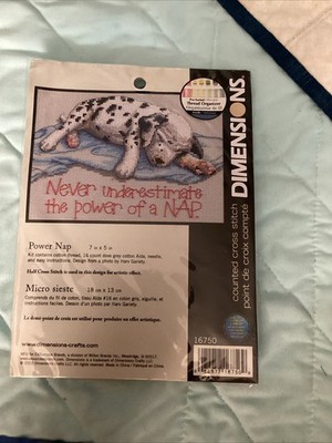 Dimensions ''Power Nap'' Counted Cross Stitch Kit 7'' X 5'' #16750 Dalmatian Dog NEW