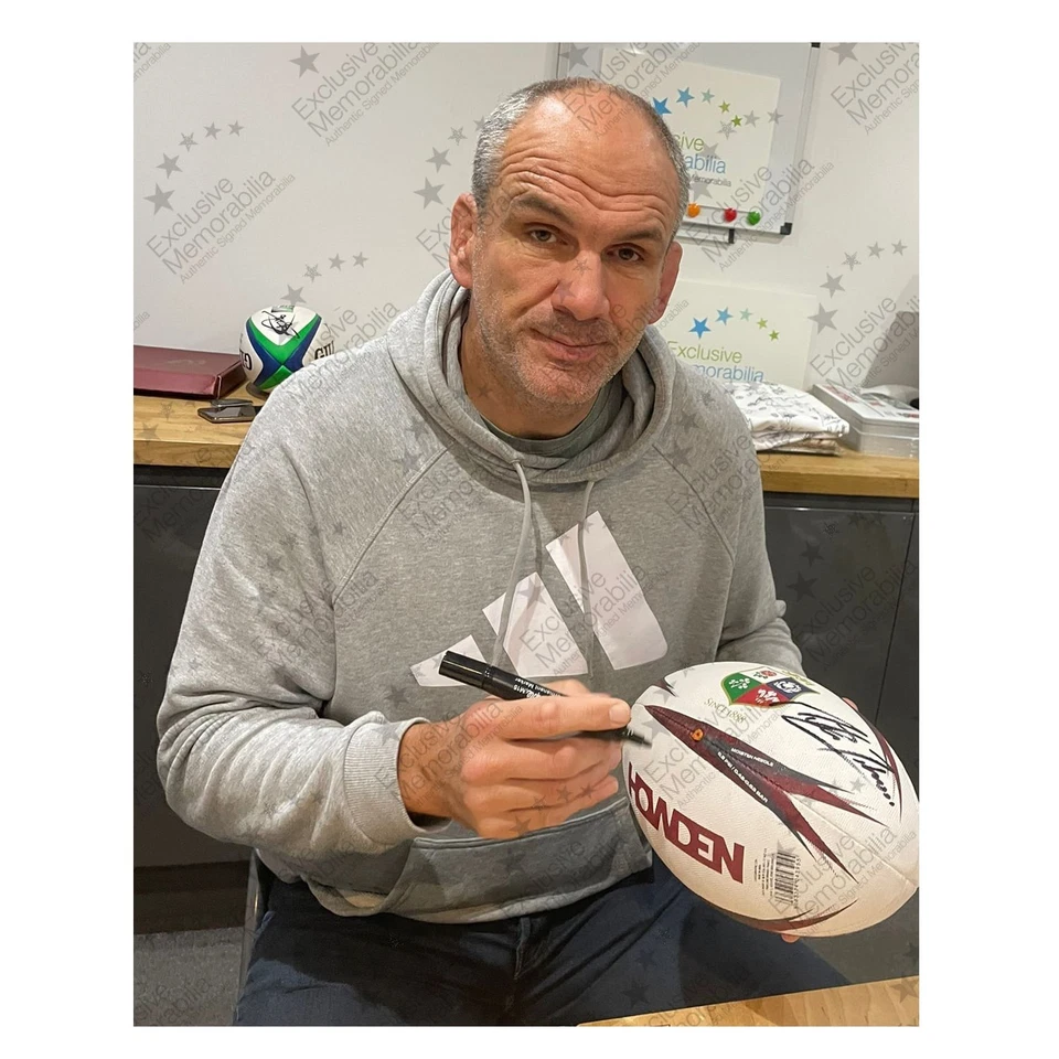 Balón de rugby firmado por Martin Johnson British and Irish Lions 2025. Vitrina Foto 2 de 4
