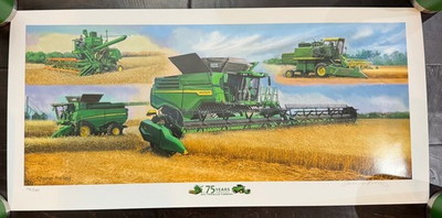 #ad John Deere 75th Anniversary Edition X9 Combine POSTER 12.5W X 26L Inches $24.99