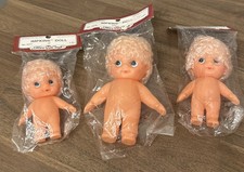 Fibre Craft IMPKINS DOLL 5.5 Two 4 Dolls Blonde Hair Blue Eyes Vintage NOS