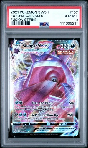 Gengar VMAX PSA 10 English Pokemon Card 157/264 Fusion Strike 2021 Full Art