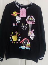 Sanrio Hello Kitty Friends Black Sweatshirt - Womens SMALL- NEW
