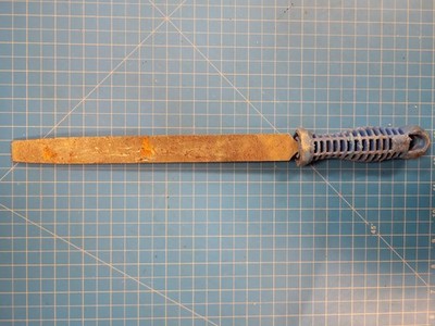 Vintage Metal File Tool Blue Handle Rasp Steel Hand Tool Shop Garage