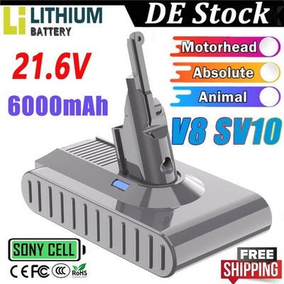6Ah Akku Professional Für Dyson V8 Series Animal Absolute Staubsauger Sony Cell