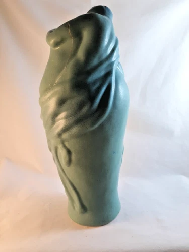 Van Briggle Lorlei Aqua Vase  Matte Glaze with Damages Colorado Springs, Co.