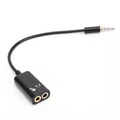 3.5mm Mic Audio jack to Headphone Microphone Y Splitter Cable Converter Adapto3C