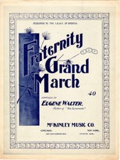 Fraternity Grand March, 1901, antique Fraternal Organization Sheet Music