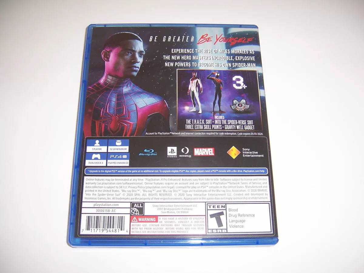 Replacement Authentic Box Case SPIDERMAN MILES MORALES PlayStation 4 PS4 NO  DISC