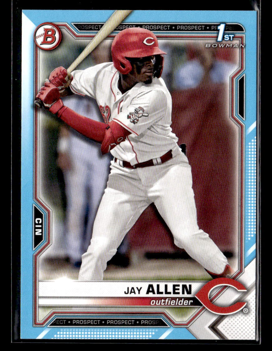 Jay Allen #'d /499 - 2021 Bowman Draft 1st Sky Blue Parallel #BD-11 Reds