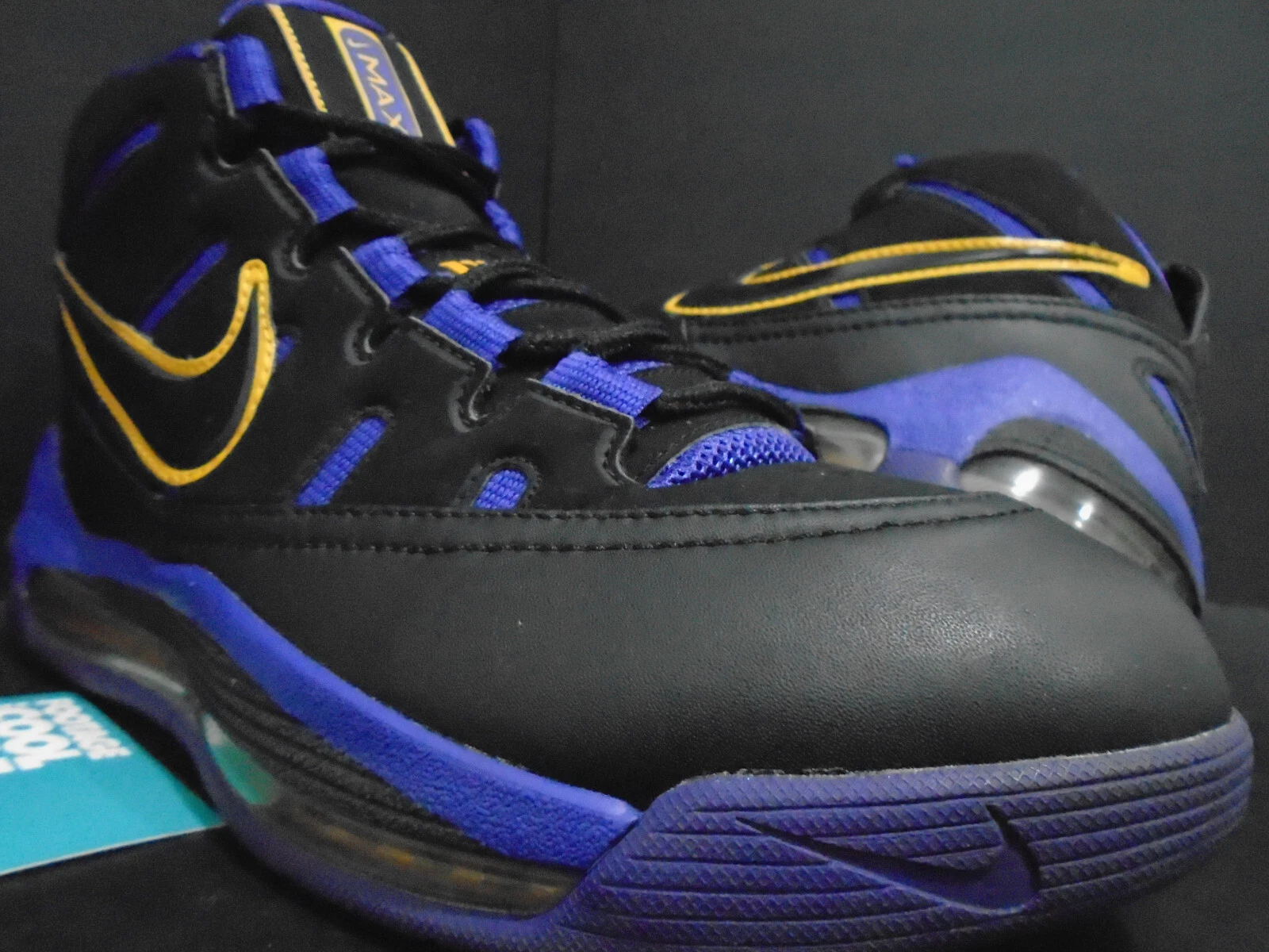 NIKE AIR POWER MAX PE DEREK FISHER D-FISH LAKERS AWAY HOH BLACK PURPLE GOLD 10.5