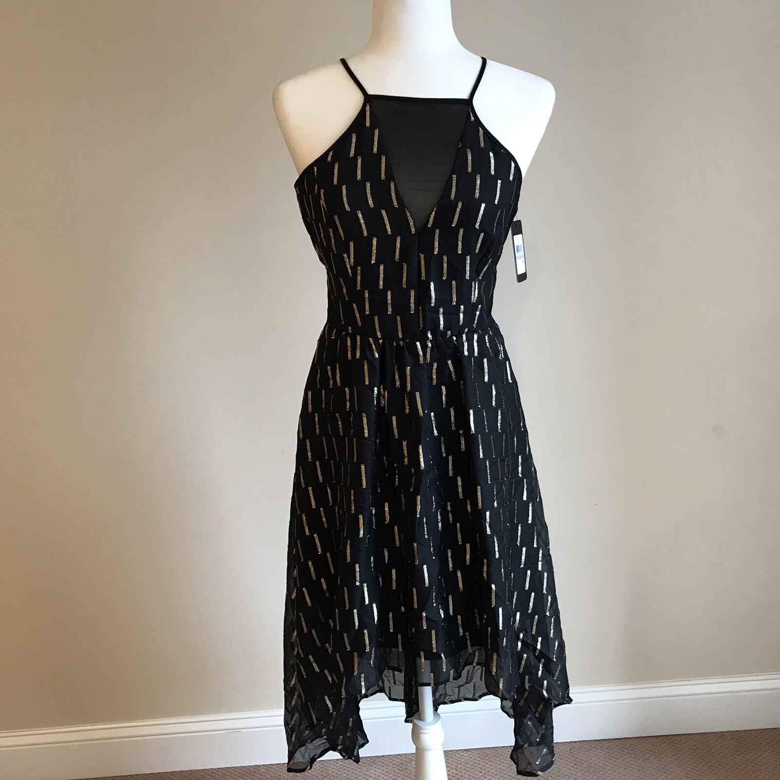 black chiffon halter dress