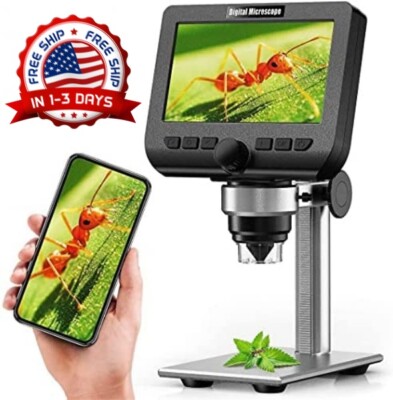 Lupa de cámara de microscopio Magnifier LED 1000x Zoom Stand Photo Video Capture