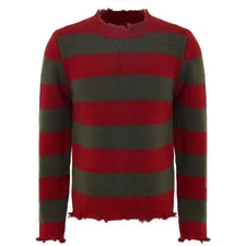Freddy Krueger Sweater Adult Men Striped Deluxe Pullover Costume Halloween