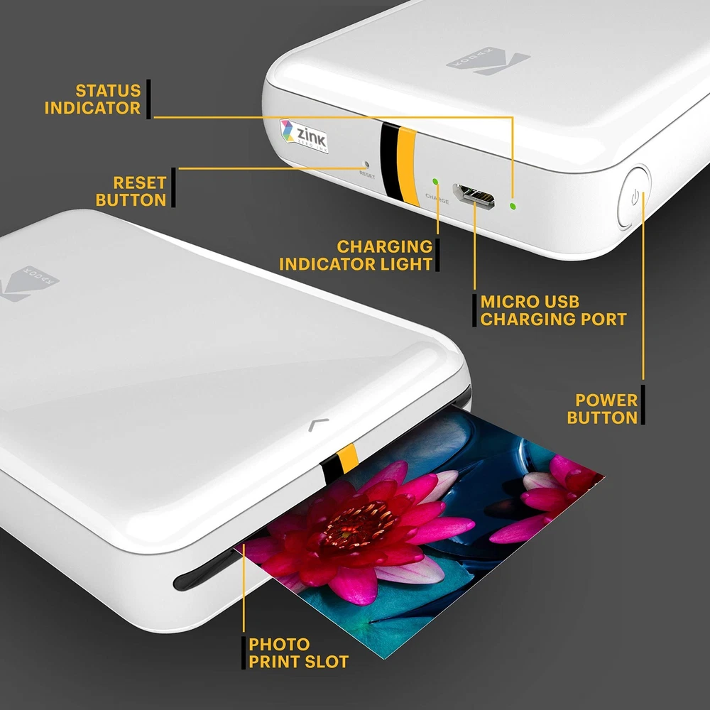 Kodak Step Mobile Instant Photo Printer 2x3 (White) NEW