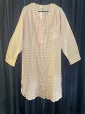 Christian Dior Vtg Pink Plaid Monogram Sleep Nightgown Pajama Saks Fifth Ave