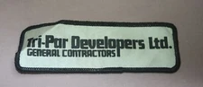 VTG. ADVERTISING TRI-PAR DEVELOPERS LTD. GENERAL CONTRACTORS HAT /JACKET PATCH