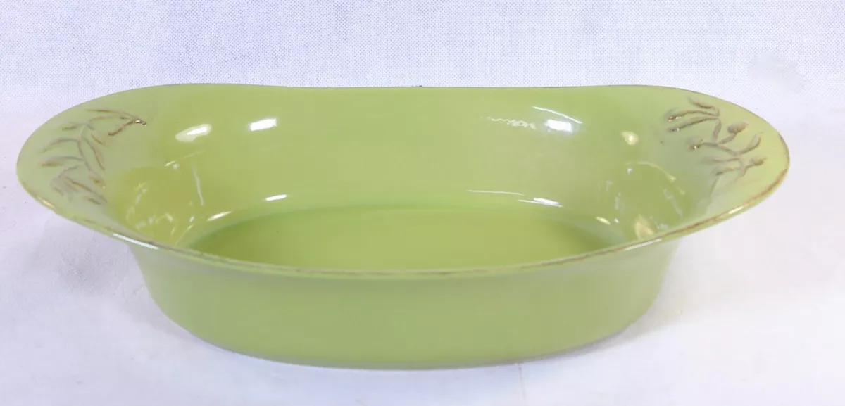 Cerutil Stoneware Portugal Green Oval Au Gratin Casserole Baking Dish P677 282