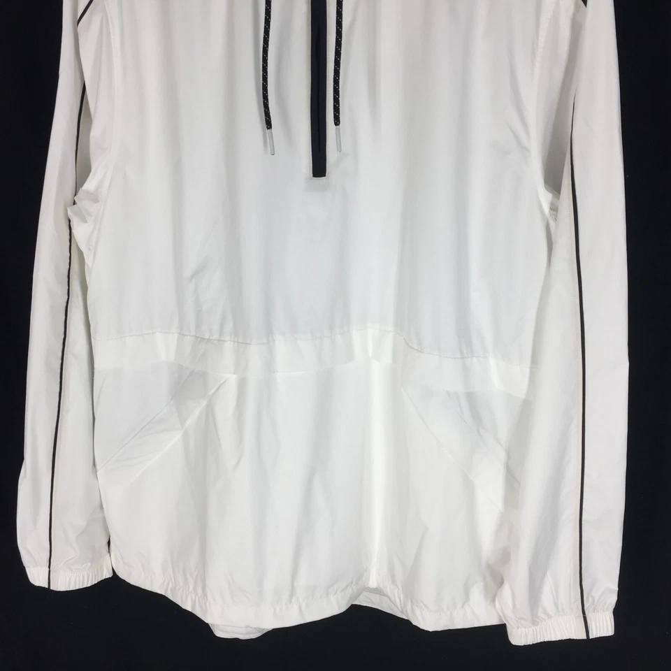 HURLEY Mens Half-Zip Hooded Jacket White Size Large L Windbreaker - Image 2 of 4