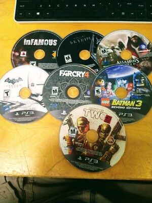 7x lot Playstation 3 PS3 Infamous Skyrim FARCRY 4 Batman Brotherhood DISC ONLY