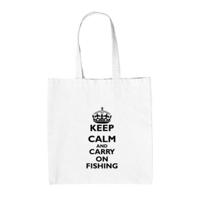 Keep Calm And Carry On Angeln - Canvas Tragetasche - Fischer Fisch Angeln