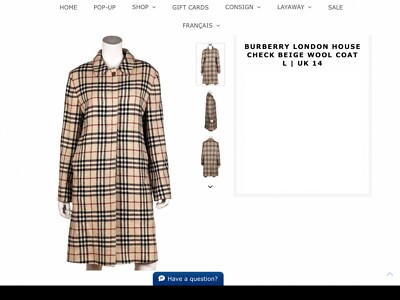 Burberry Wool Coat US 10 -UK 14