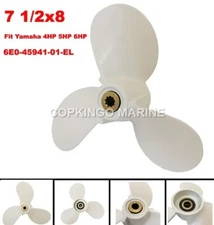 Boat Propeller for Yamaha Outboard Motor 4HP 5HP 6HP 6E0-45941-01 7 1/2x8-BA