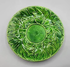 VINTAGE MARUHON WARE JAPAN TOMATO LEAF GREEN SAUCER HAND PAINTED (NO TEA CUP)