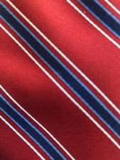 NWOT Club Room Red Blue White Striped Silk Tie 58  x 3 