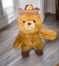 Oz Enterprises LoneStar VTG 1986 Teddy Bear Fishing License Cowboy Hat No Vest
