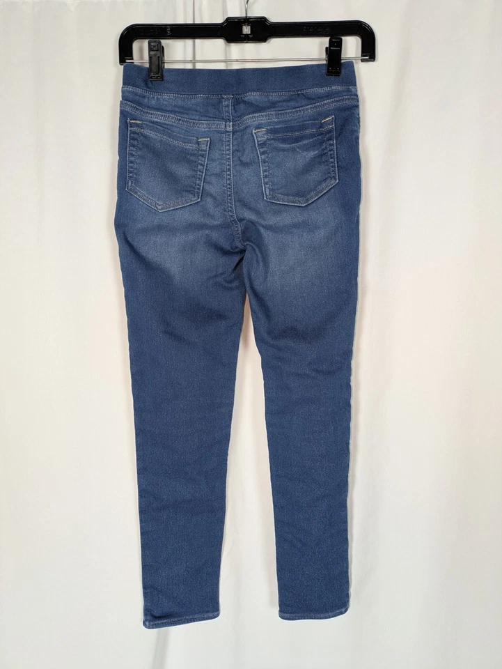 Lands' End Jeggings 12 Girl's Blue Paint Splattered Pull On Stretch Jeans - Image 3 of 4