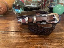 Chacon Sterling Silver Belt Buckle Hand Braided   Inserts 36-37-1.5  -75    