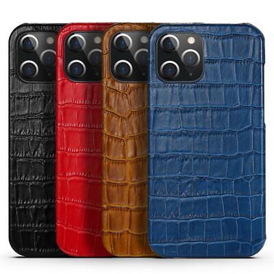 Genuine Leather Case fr iPhone 13 12 Pro Max 11 Retro Crocodile 