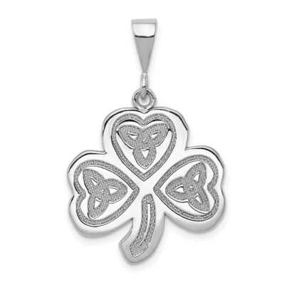 14k Weißgold Trinity Kleeblatt Anhänger 2,14g, L-30mm, B-20mm für Mama