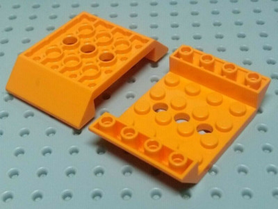 Lego Schräge umgekehrt 45° doppelt 6x4, versenkt, 3 Löcher [60219] orange x2