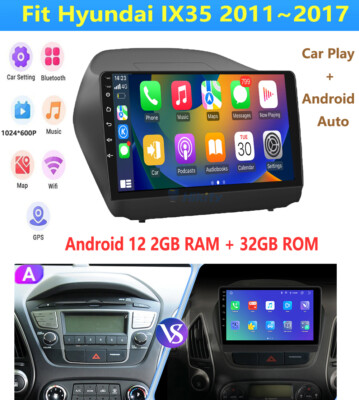 Carplay Android 10.0 Car Stereo Radio GPS For Hyundai Tucson Ix35 2010-2015