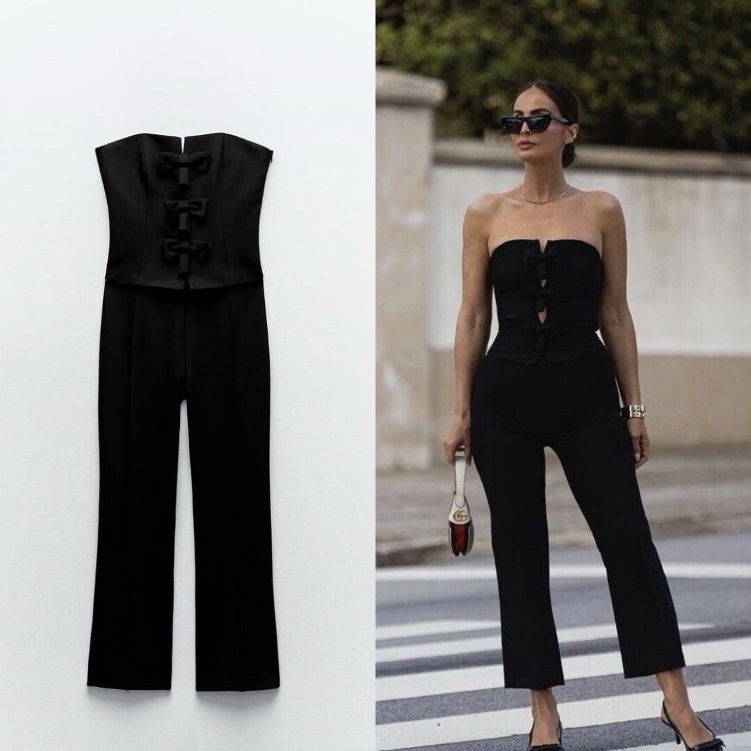 ZARA WOMAN SS24 STRAPLESS BOW JUMPSUIT BLACK | 2828/536 | eBay ZARA WOMAN SS24 STRAPLESS BOW JUMPSUIT BLACK | 2828/536 | eBay