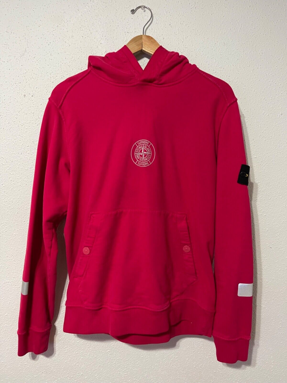 Supreme x Stone Island Hooded Sweatshirt Red - Novelship