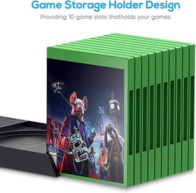 For Xbox Series X Vertical Stand,Cooling Fan+Controller charger+Game Storage
