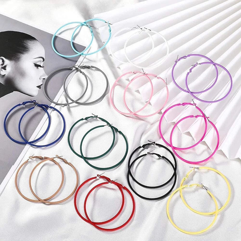 Big colorful on sale hoop earrings