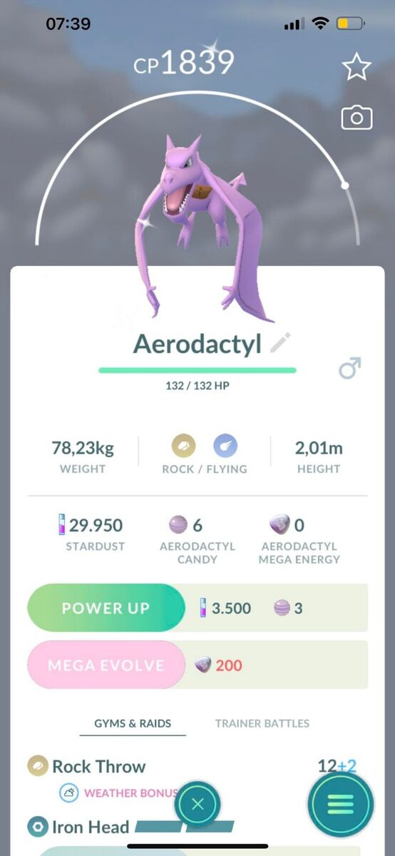 Pokémon GO Shiny Aerodactyl wearing a satchel - Trade 20.000