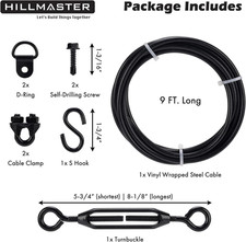 Durable Anti-Sag Gate Kits for Wooden Fence, Gate Support Cable Kit in Zinc, ...